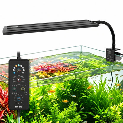 Clip On Aquarium Light for Plants with 24/7 Natural Mode & DIY RGBW Mode (12W for 7.9″-11.8″ Tank)