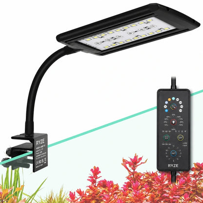 Clip On Aquarium Light for Plants with 24/7 Natural Mode & DIY RGBW Mode (12W for 7.9″-11.8″ Tank)