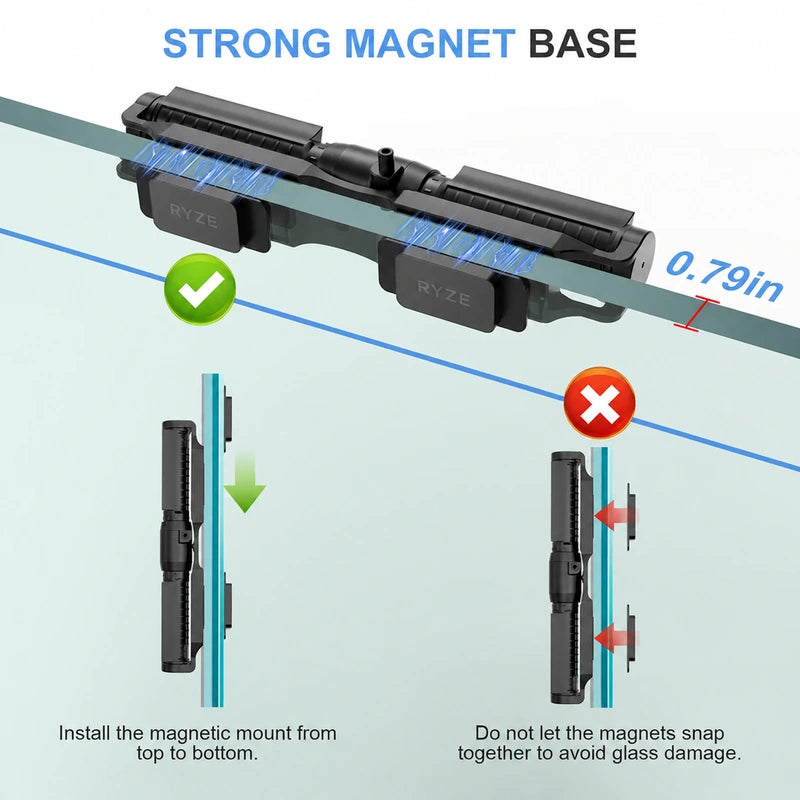DC 24V RYZE Aquarium Wave Maker, Adjustable Flow for Reef & Freshwater Tanks up to 135 Gallons (18W 2100 GPH)