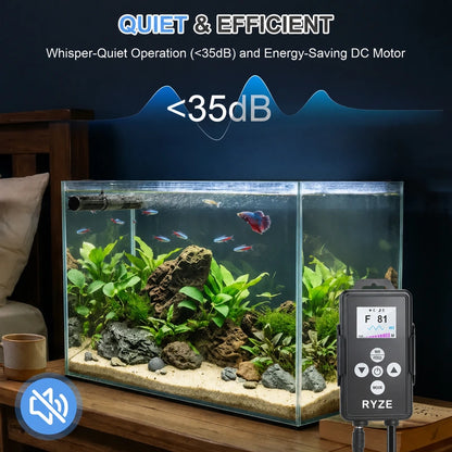 DC 24V RYZE Aquarium Wave Maker, Adjustable Flow for Reef & Freshwater Tanks up to 135 Gallons (18W 2100 GPH)